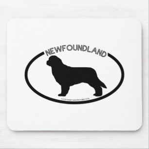 Neufundland-Silhouette-Schwarzes Mousepad