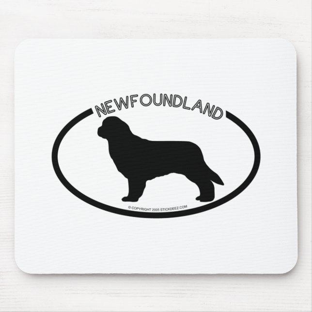 Neufundland-Silhouette-Schwarzes Mousepad (Vorne)