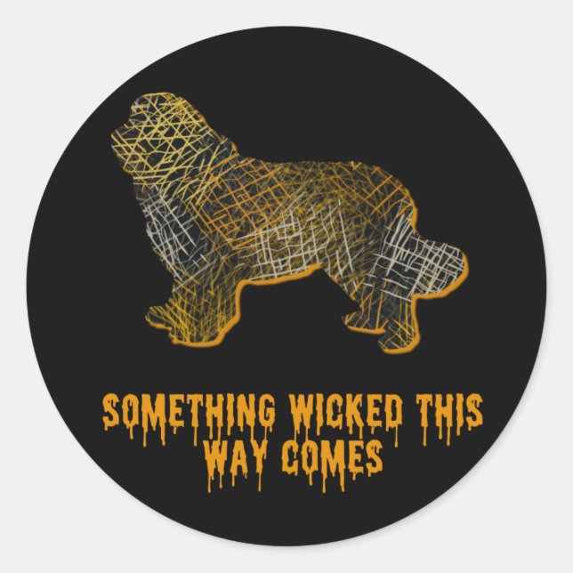 Neufundland Silhouette Spaß Halloween Runder Aufkleber (Vorderseite)