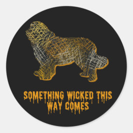 Neufundland Silhouette Spaß Halloween Runder Aufkleber