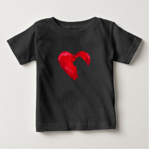 Neufundland Silhouette Valentinstag Baby T-shirt