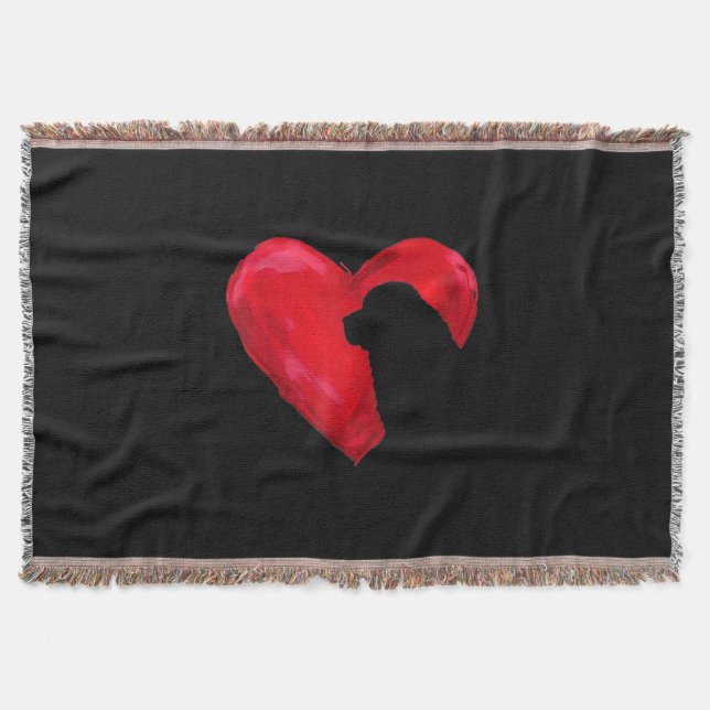 Neufundland |Silhouette Valentinstag Decke (Vorderseite)