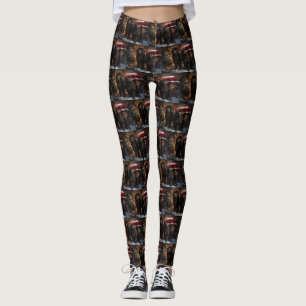 Neufundland Snowy Sleigh Weihnachtsdekor Leggings