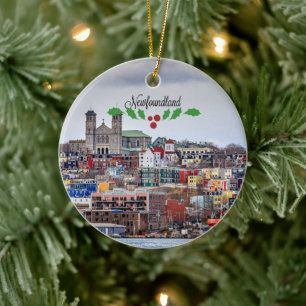 Neufundland, Stadtlandschaft mit Weihnachtsheilig Keramik Ornament