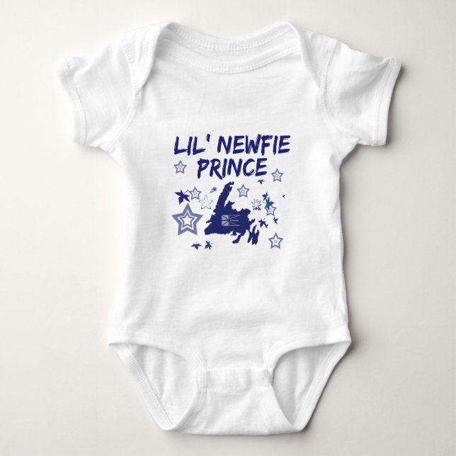 Neufundland T-Shirt Lil Newfie Prince Neufundland Baby Strampler (Vorderseite)