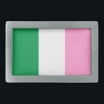 Neufundland-Tricolor-Flagge (Kanada) Rechteckige Gürtelschnalle<br><div class="desc">Römisch-katholische Sterne der Sea Association (die "Neufundland Tricolor"). Das Neufundland Tricolor, oder das Rosa, Weiß und Grün, ist eine inoffizielle Flagge, die in der kanadischen Provinz Neufundland und Labrador zu sehen ist, und man glaubt fälschlicherweise, dass es sich um eine offizielle Flagge von Neufundland und Labrador oder häufiger um die...</div>
