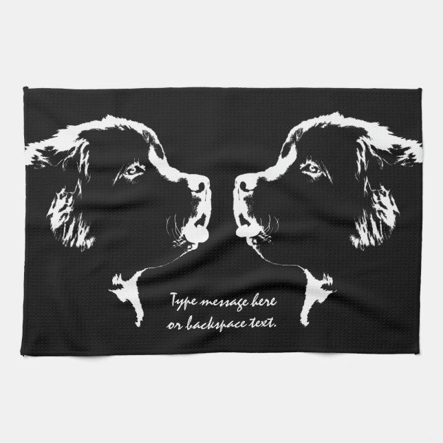 Neufundland-Tuch-personalisiertes Hundetee-Tuch Handtuch (Horizontal)