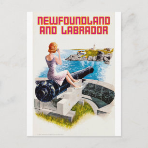 Neufundland und Labrador, Mädchen an einer großen  Postkarte