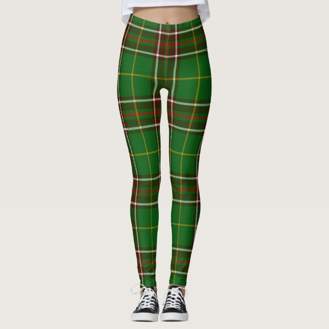 Neufundland und Labradortartan kariert Leggings (Vorderseite)