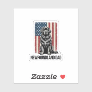 Neufundland-Vater Patriotischer Hund Vintage Aufkleber