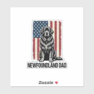 Neufundland-Vater Patriotischer Hund Vintage Aufkleber