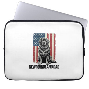 Neufundland-Vater Patriotischer Hund Vintage Laptopschutzhülle