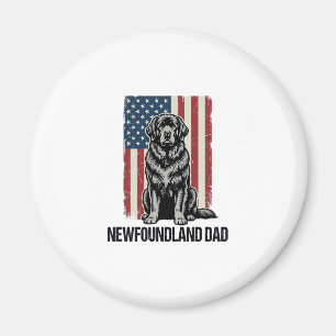 Neufundland-Vater Patriotischer Hund Vintage Magnet