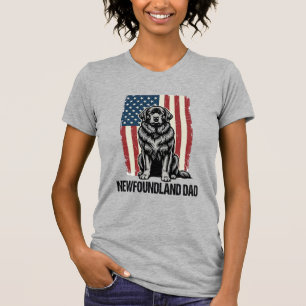 Neufundland-Vater Patriotischer Hund Vintage T-Shirt