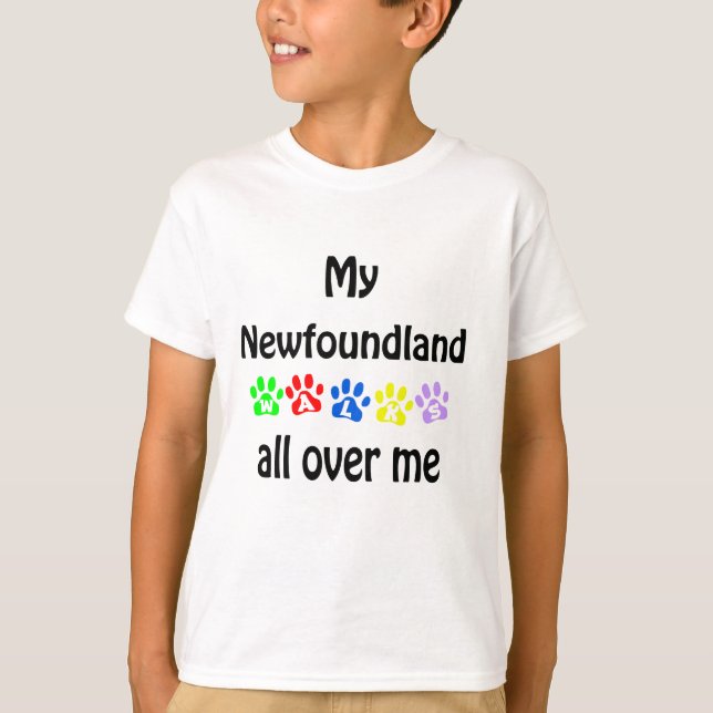 Neufundland Walking Design T-Shirt (Vorderseite)