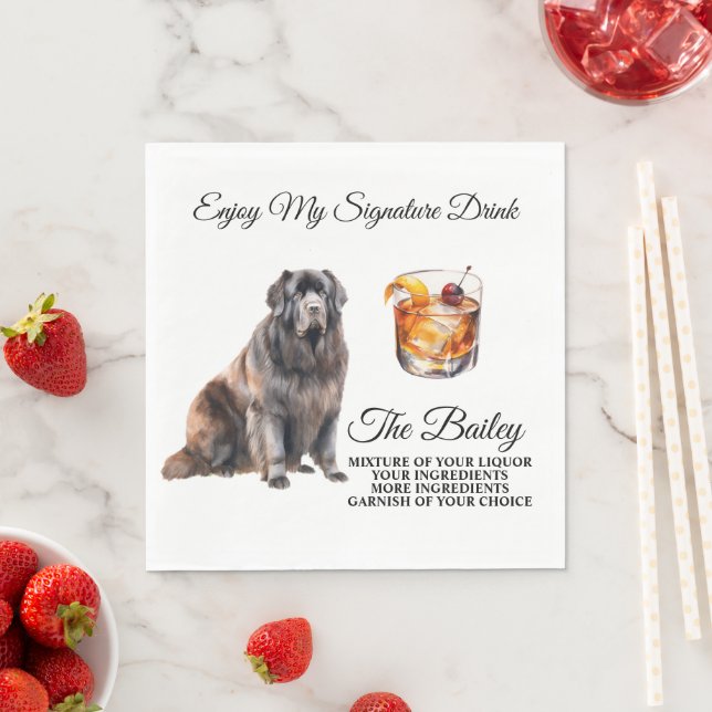 Neufundland Wedding Signature Drink Napkins Serviette (Beispiel)