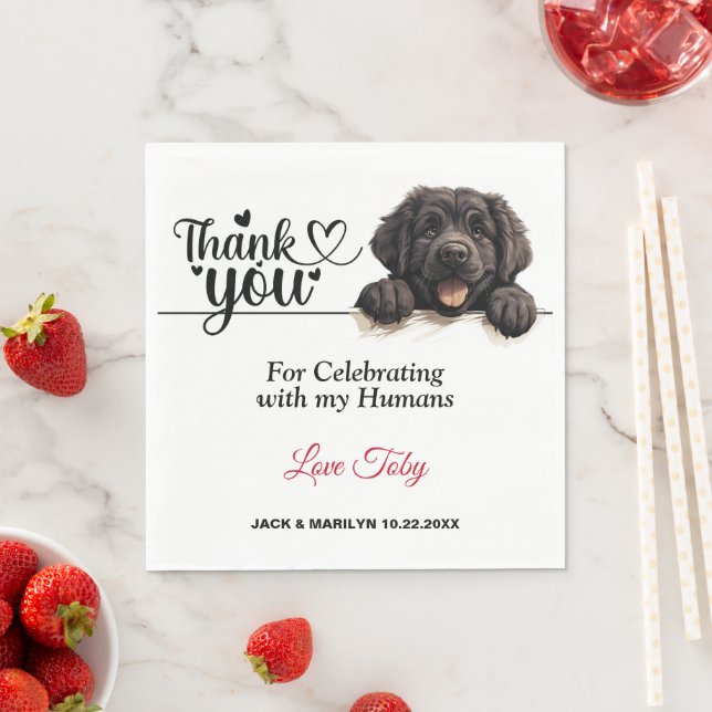 Neufundland Wedding Vielen Dank Serviette (Beispiel)