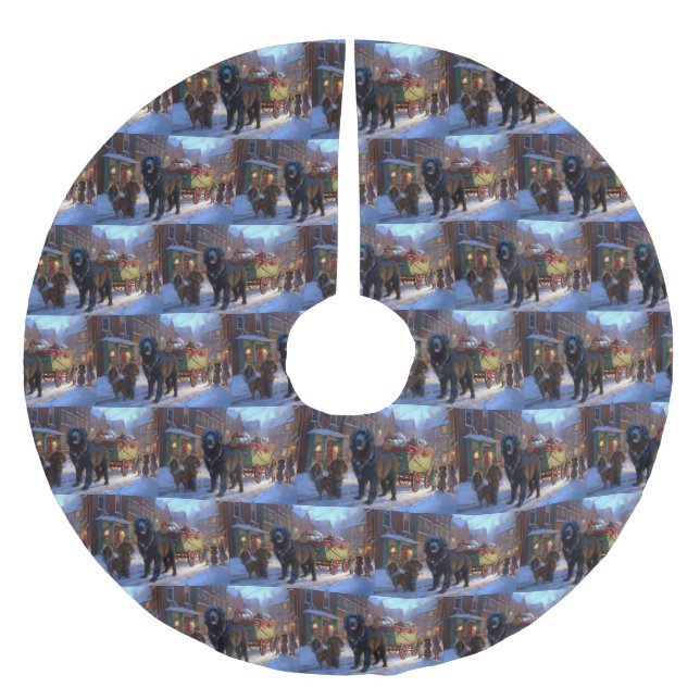 Neufundland Weihnachtsfeiertage Polyester Weihnachtsbaumdecke (Vorderseite)