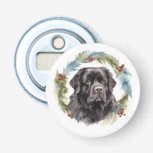 Neufundland-Weihnachtskranz Festlicher Hund Flaschenöffner