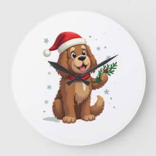 Neufundland-Weihnachtsmannmütze Große Wanduhr