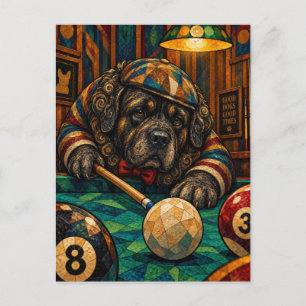 Neufundländer, geometrisches Mosaik Postkarte