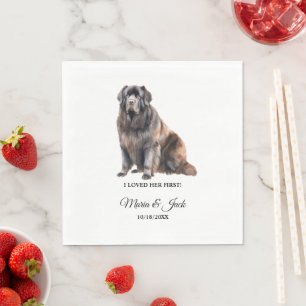 Neufundländer-Hochzeitsservietten mit Foto Serviette