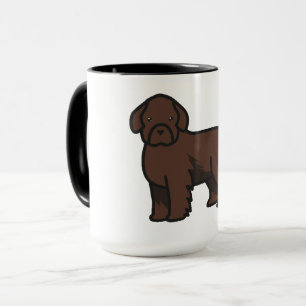 Neufundländer Hund braun Cartoon Tasse
