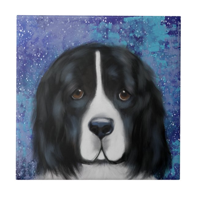 Neufundländer Hund Fliese (Vorderseite)