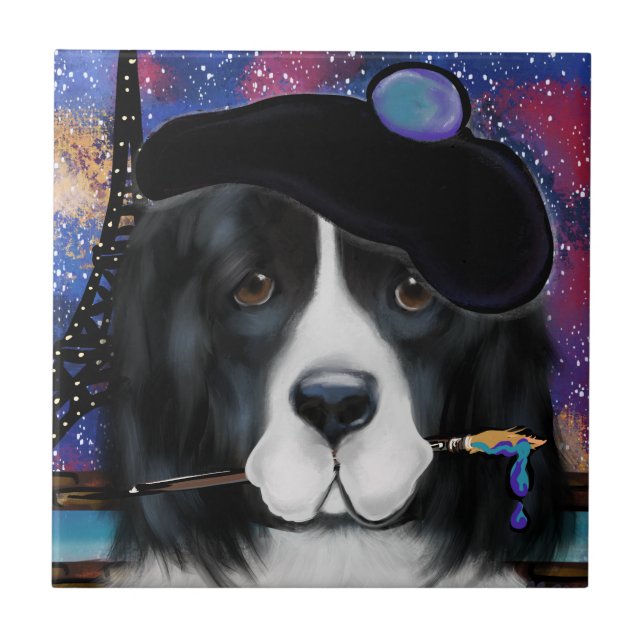 Neufundländer Hund Fliese (Vorderseite)