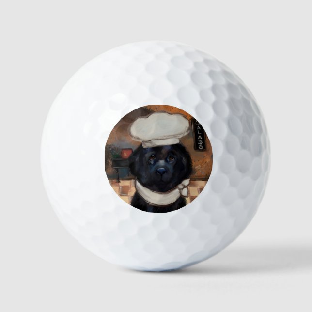 Neufundländer Hund Golfball (Vorderseite)