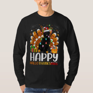 Neufundländer-Hund Halloween Weihnachten Frohes Ha T-Shirt