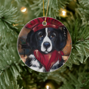 Neufundländer Hund Keramik Ornament