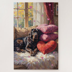 Neufundländer-Hund Kuscheliger Valentinstag-Rückzu Puzzle