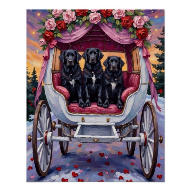 Neufundländer Hund Valentinstag  Poster (Vorderseite)