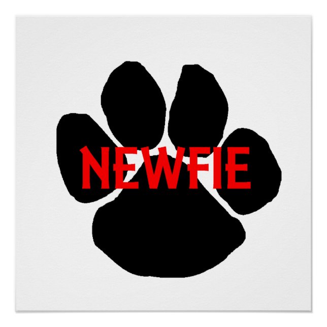 Neufundländer-Name Pfote Poster (Vorderseite)