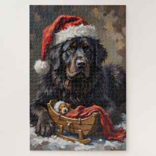 Neufundländer Stiller Weihnachtsnacht Wächterhut Puzzle