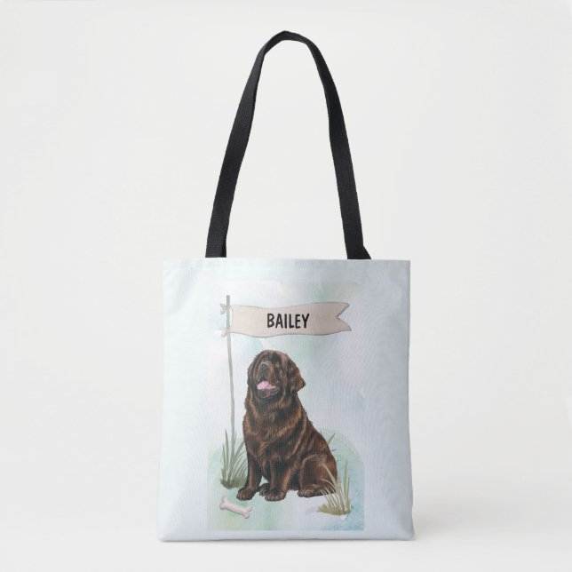 Neufundländer-Wasserfarbe Personalisierter Hund (Vorderseite)