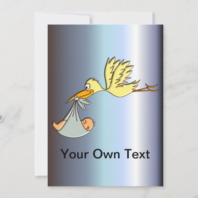 Neugeborene Ankunft - Flying Stork Lieferung Ankündigung (Vorderseite)