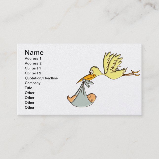 Neugeborene Baby-Ankunft - eine Visitenkarte (Vorderseite)