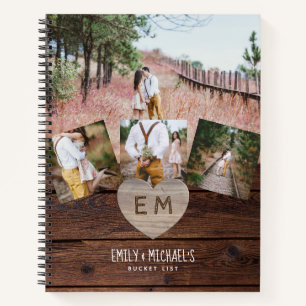 Neugeborene BUCKET LIST Foto Rustikale Lila Blüte Notizbuch