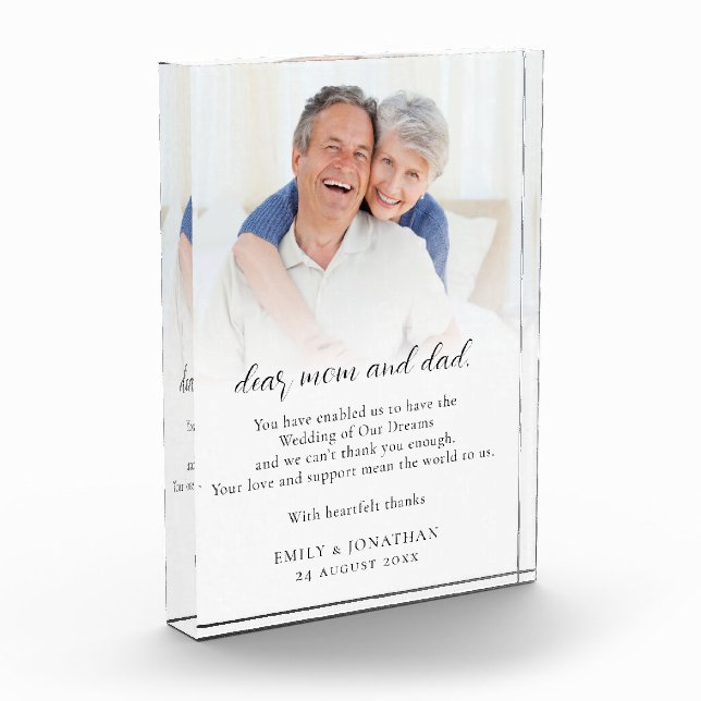 Neugeborene dank der Hochzeit von Eltern Fotoblock (Links)