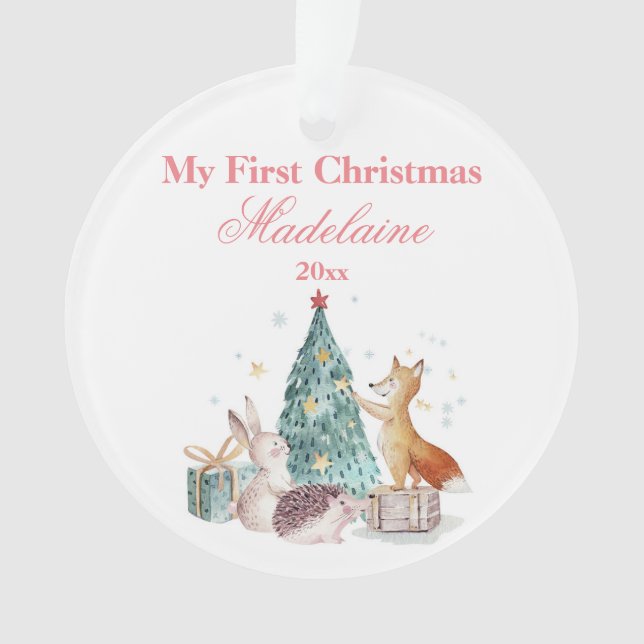 Neugeborene erste Weihnachtsschmucktiere Ornament (Vorderseite)