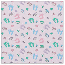 Neugeborene Footprints Binkys und ID-Muster Stoff