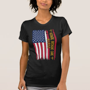 Neugeborene Intensivpflege Amerikanische Flagge T-Shirt