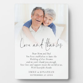 Neugeborene Liebe dankt Eltern Foto Hochzeit Fotoplatte