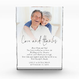 Neugeborene Liebe und Dank an Eltern Hochzeit Fotoblock