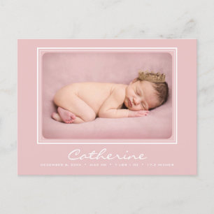 Neugeborene-Mädchen Ankunft Geburtsankündigung Postkarte