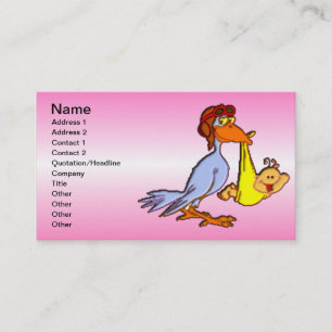 Neugeborene-Mädchen-Ankunft - Storchenlieferung Visitenkarte