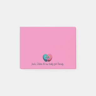 Neugeborene Monster-Eltern Post-it Klebezettel