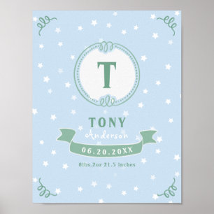 Neugeborene personalisierter Säuglingstiefel Poster